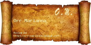 Orr Marianna névjegykártya
